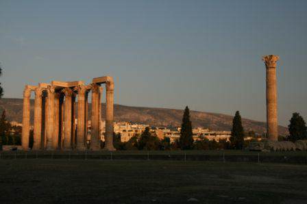 Temple of Olympian Zeus at sunset, Athens