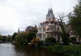 and a canal-side villa